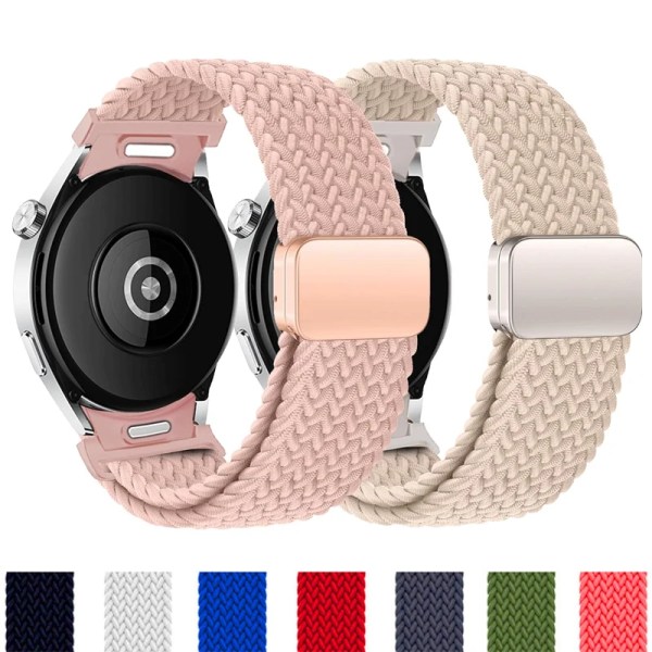 Flätat band för Samsung Galaxy Watch 6 4 classic/5 Pro 45mm 47mm 43mm 44mm 40mm Inga luckor magnetiskt armband Galaxy watch 6 remmar pink sand 6 classic 43mm 47mm