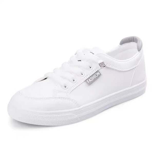 Kvinnor Sneakers Vulcanize Skor Våren Höst Andas Lägenheter Solid Färg Mesh Skor Ung Kvinna Casual White Skor black 38