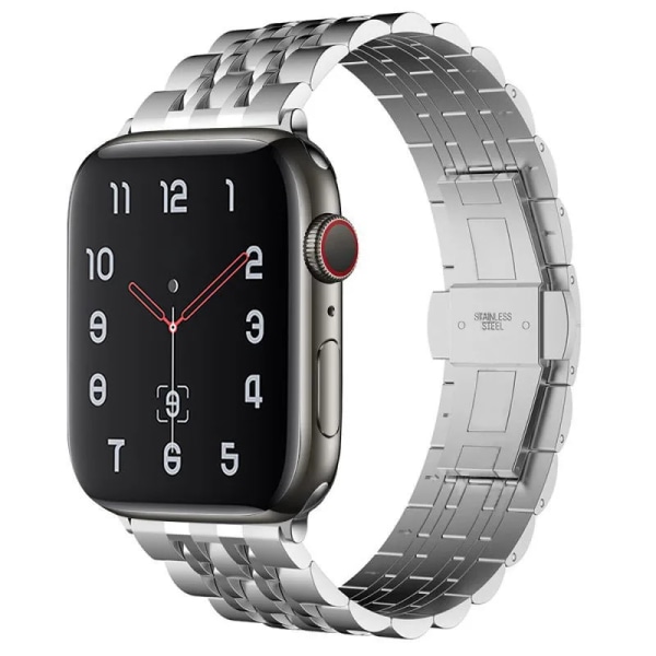 Metallrem För Apple Watch Ultra 49mm 8 7 45mm 41mm rostfritt stål smart watch armband För iwatch 6 5 4 3 SE 44mm 42mm 40mm Silver 3 iWatch Ultra 49mm
