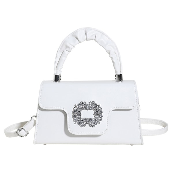 Bags New Diamond-Embedded Small Square Bag 2023 Autumn New Candy Color Hand Bag Western Texture Shoulder Bag White