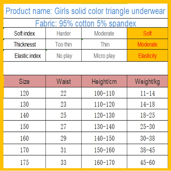 Tjejer Trosor Kids Bomull Underkläder Barns Underkläder Kort Fast Vit Färg 3Pcs/Lott 3pcs one lot 3XL140-150cm30-38kg