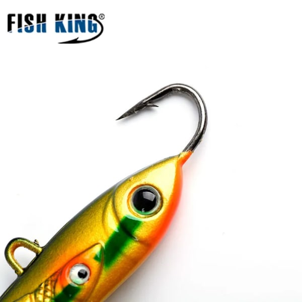 FISH KING 10g 20g Isfiskebete Balanserare 3D Ögon Metalljigg Is Hård Konstgjord Bete Sjunkande Minnow Swimbait Wobblers Gädda 10g-002