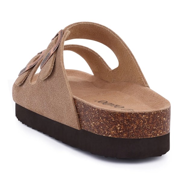 Smile Pop Ko Suede Mænd Clogs Tompa Kvinder Suede Clogs Mænd Læder Muldyr Kork Fodseng Sandaler Med Arch Su Apport Strand Slides Cow Suede-Black 40(fit 24.5m)