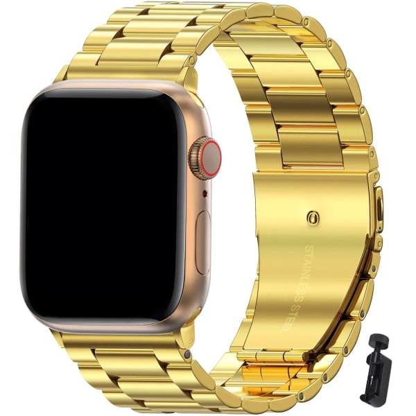 Armband i rostfritt stål för Apple Watch Band 49mm 45mm 41mm 40mm 44mm Metall correa Armband bälte iwatch series 7 6 5 SE 8 Ultra Gold tool 38mm 40mm 41mm