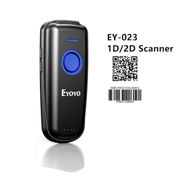 Eyoyo EY-023 QR-kodescanner Bluetooth bærbar 2D stregkodescanner Kompatibel USB 2.4GHz trådløs Bluetooth stregkodescanner 2D Scanner