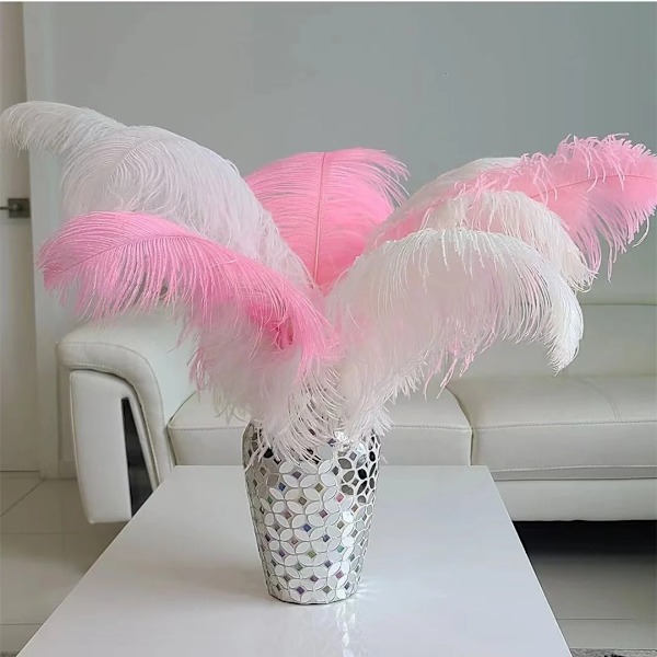 10 stk/sæt Fluffy Strudsefjer Hvide Strudsefjer 15-55CM Bryllupsbord Midtpunkter Fest Karneval Fjer Dekoration White 15-20cm 6-8inch