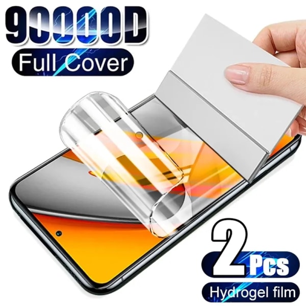 2st hydrogelfilm för Xiaomi Poco X3 Pro F3 M3 M4 11T 12T Pro skärmskydd för Redmi Note 11 10 9 8 Pro 9s 10s 8T 9T 9A 9C For Xiaomi 12T 2Pcs Hydrogel Film