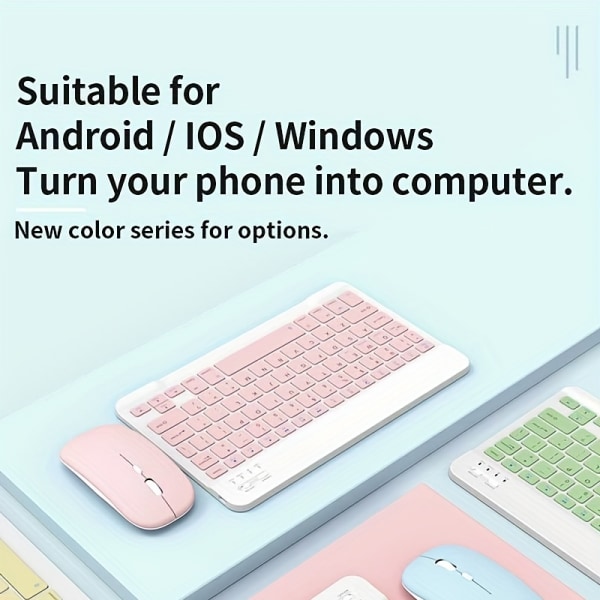 Flerfärgad trådlös set, miniportabel, tyst tangentbordsladdning, lämplig för iPad, surfplatta, bärbar dator, kontorsdatortangentbord Yellow