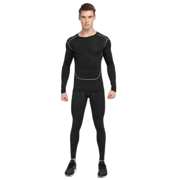 Thermal för män Håll värmen Long Johns Base Layer Sport Fitness leggings Tighta undertröjor B4 4XL(90-100kg)
