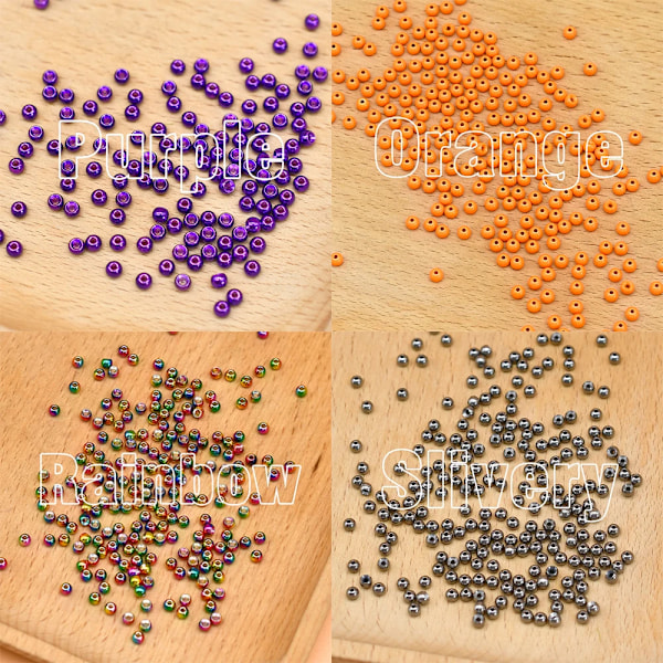 MNFT 10 stk Tungsten Perler Fluestrik Perle Kugle til Nymfe Ørred Karpe 2,8 mm/3,3 mm/3,8 mm Fluestøvsmaterialer 10P 3.3mm Orange