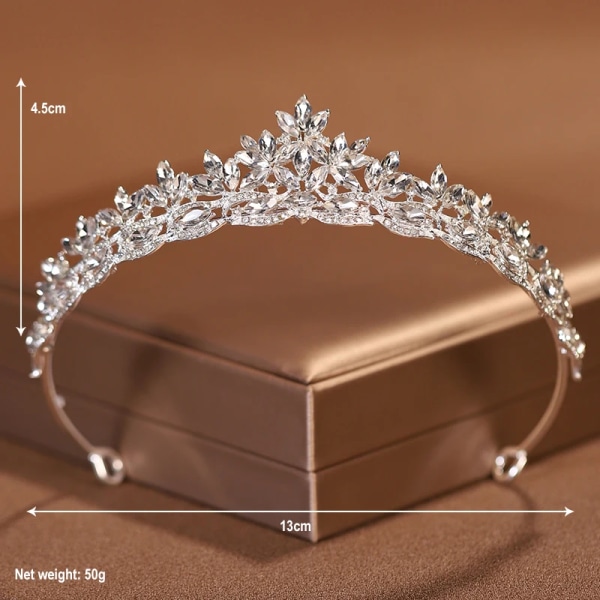 Itacazzo Bröllopshuvudbonad Silverfärgad Dammode Bröllopskrona Födelsedag TS-0229-A Tiaras