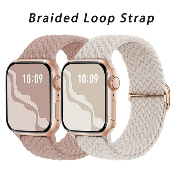 Flätad öglerem för Apple watch Ultra Band 49mm 44mm 40mm 45mm 41mm 42mm 38mm Elastiskt Solo armband iWatch series 8 7 6 se 3 Pistachio 38mm 40mm 41mm