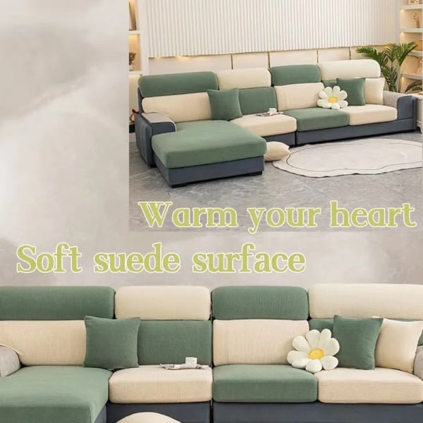 Tjocka elastiskt cover för vardagsrum Enfärgad möbelskydd Soffa Cover överdrag avtagbara sofföverdrag Color 1 N1 ( 50-63cm ) 1pc