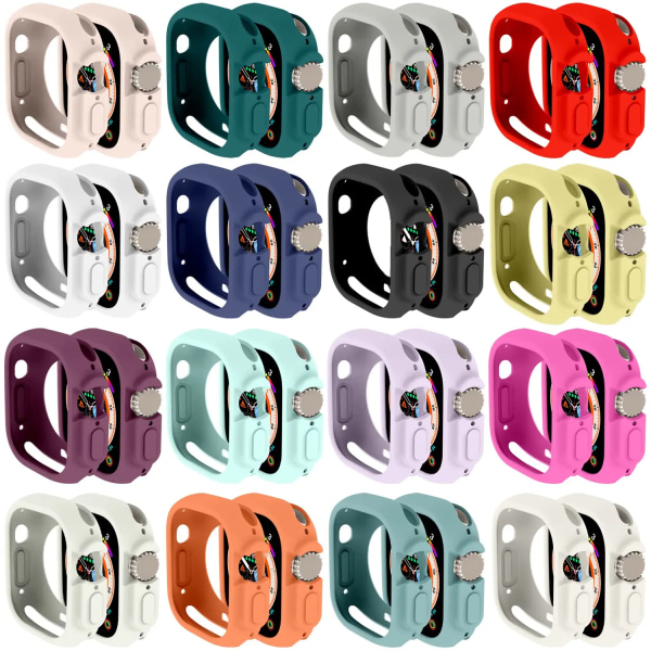 Cover För Apple Watch ultra 2 49mm 44mm 40mm 45mm 41mm 42mm 38 Tillbehör Silikon Bumper Protector iWatch serie SE 4 3 6 7 8 9 Stone 49mm ultra-ultra2