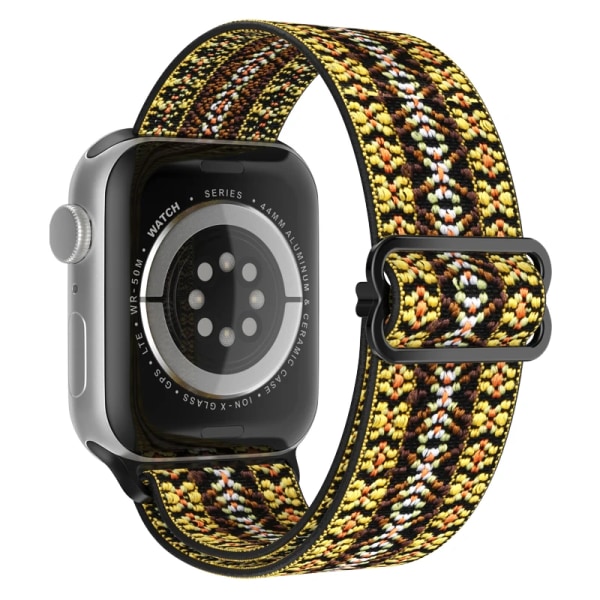 Scrunchie -rem för Apple Watch Band 44mm 40mm 38mm 42mm 49mm Elastiskt nylon IWatch Series Ultra 7 8 9 Se 3 6 45mm 41mm 35 Yellow brown 38mm 40mm 41mm