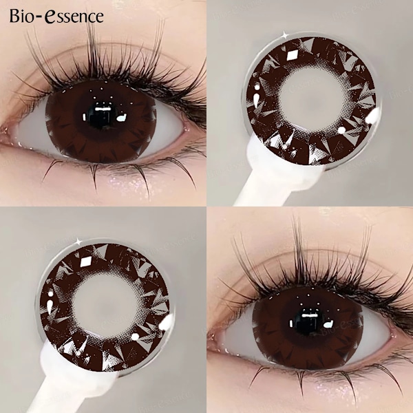 Bio-Essence 1 Par Halloween Färgade Kontaktlinser För Cosplay Ögon Multi-Färgade Linser Skönhet Fashion Röda Linser Blå Len Ses Brown 0