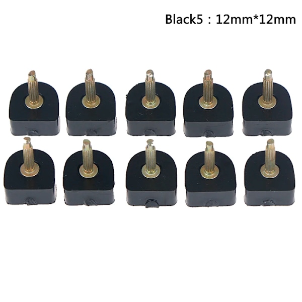 10Pcs High Heel Shoe Repair Tips Taps Pins Dowel Lifts Replacement 12mmx12mm Black