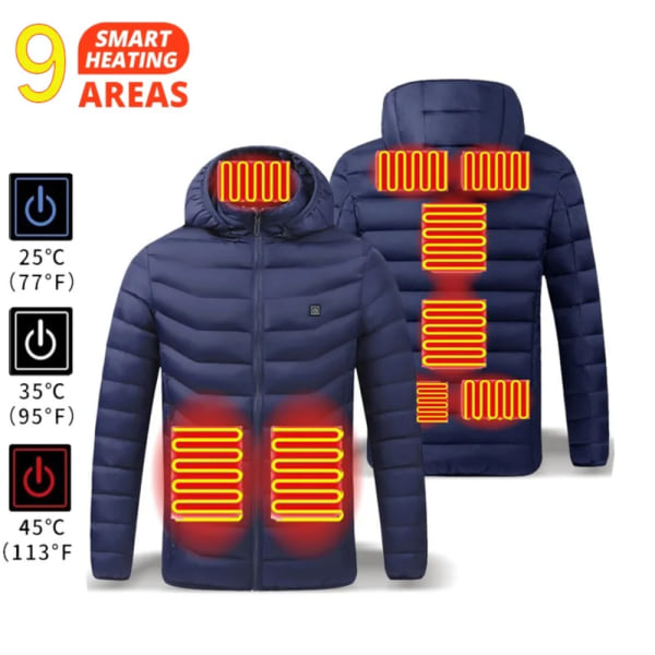 2-21 Områden Uppvärmd jacka Skidåkning USB självuppvärmd kläder bomull tvättad vinter varma rockar Thermal camping vandringsjacka män kvinnor 9-Areas-heated-BL XL