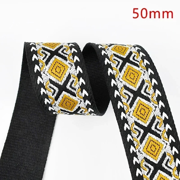 Meetee 38/50mm Jacquard Vävband för Sömnad Väska Rem Handväska Ersättningsband Bandage Resväska Band Kläder Bälte DIY Tillbehör 2-50mm 2Meters