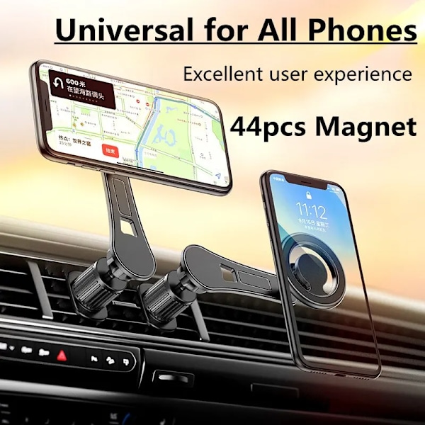 Magnetisk Biltelefon Hållare Magnet Cell Mobil Stödfäste Gps-Fäste I Bil För Macsafe Iphone 15 14 13 Samsung Xiaominame silver