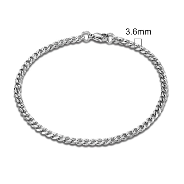 3-11mm lokomotiv män punkrock rostfritt stål kantsten kubansk länkkedja silverfärgad armband för kvinnor biker smycken 9mm 23cm