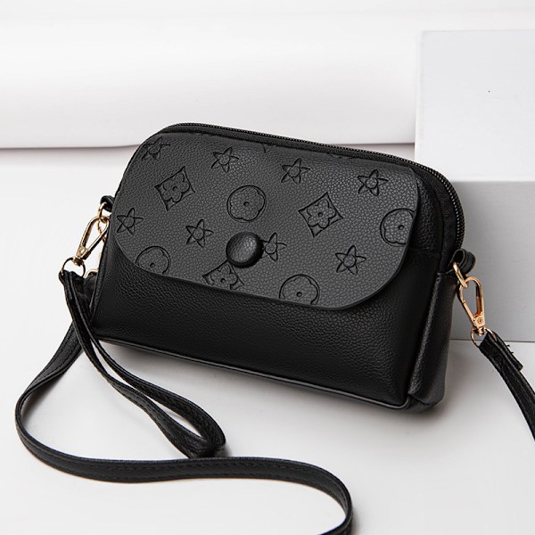 Mr. Puffer Trendy Crossbody Mahjong -laukku 2024 Uusi länsimaisen tyylin minikokoinen laukku Äitilaukut Sukupolvi Naisten laukku Black