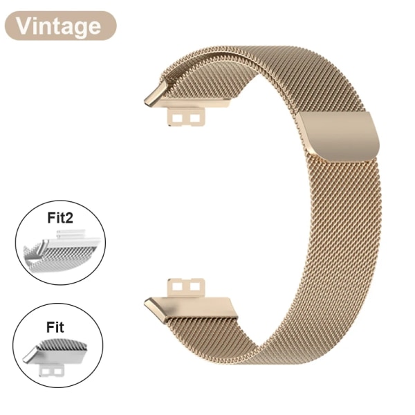 Metallband för Huawei Watch Fit/Fit 2 Rem med case TPU Skärmskydd Watch Fit Armband Milanese Magnetic Loop Watchband Vintage Band Huawei Watch Fit