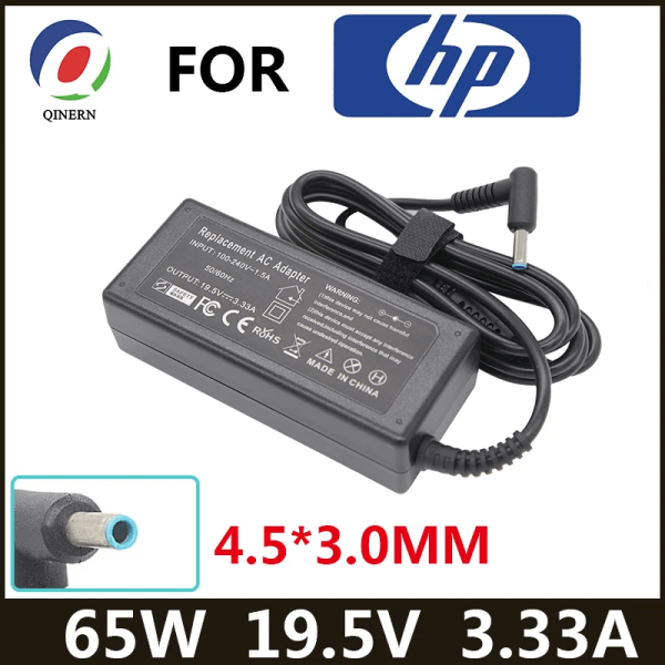 Adaptateur de chargeur d'ordinateur portable 19,5V 3,33A 65W 4,5x3,0mm för HP Envy Pavilion 15-j000 Chromebook 11 G4 G5 EE 14 G3 246 G4 248 with BR plug Fédération de russie