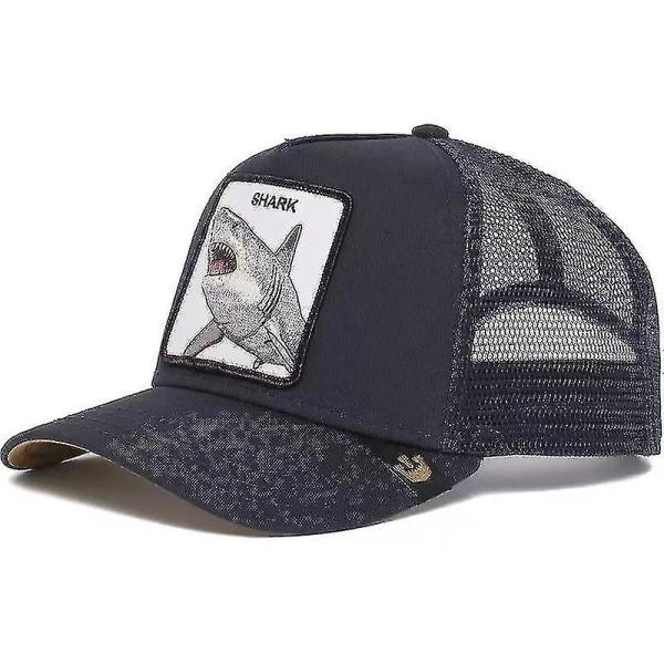 Farm Animal Trucker Baseball Cap Hatt Mesh Style Män Kvinnor Hip Ho Shark