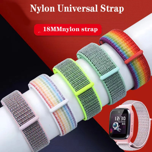 18MM Sport Nylon Loop Band För Xiaomi Mi Smart Watch Armband Dam Armband För Garmin Vivoactive 4S/Venu 2s Correa Armband Pink white powder 18MM