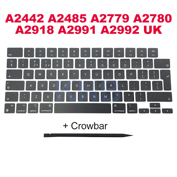 Uudet Brittiläiset Näppäimistönäppäimet Macbook Prolle A1706 A1990 A2141 A2251 A2289 A2179 A2337 A2338 A24. A2485 A2681 A2780 Uk Keycap. A1708 UK