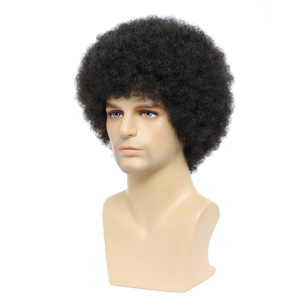 Afro Kinkly Curly Wigs Syntetisk peruk för svarta män Naturlig färg högtemperaturfiber Natural Color