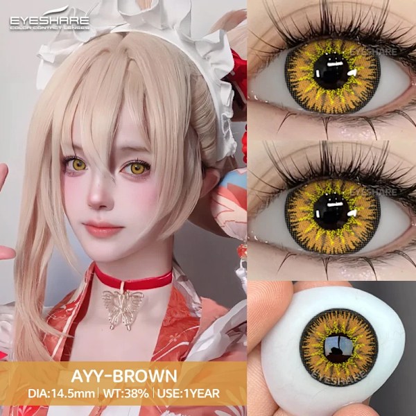 Eyeshare Halloween Färgade Kontaktlinser För Cosplay Red Anime Eyes Lensor Ay Serie Blå Linser Makeup Kontakt Färglins RED-FLAME