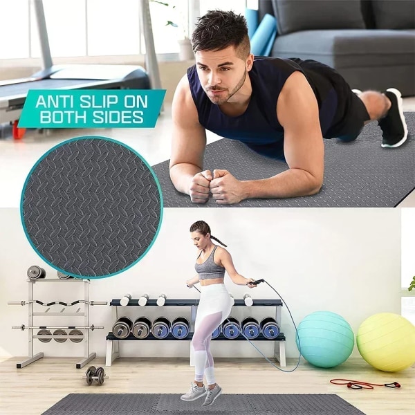 För hemmagym, matta för hemgymnastikutrustning, halkfri golvmatta Pussel fitness , massagematta, Eva Interlocking Foam golvplattor White-30x30cm 4PCS