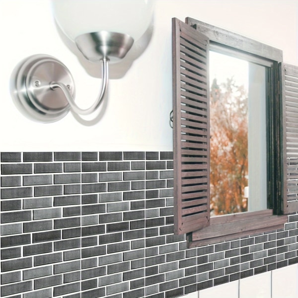 10 st 3D stereo keramiska plattor PVC självhäftande väggdekaler, skala och sticka, vattentät vardagsrum kök backsplash badrum hem väggdekaler 10pcs * 29.97cm * 29.97cm