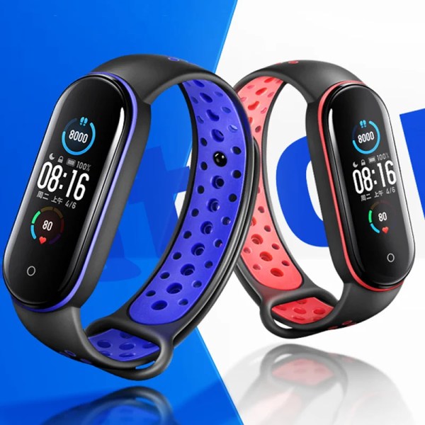 Watch för Xiaomi Mi Band 7 6 NFC Armband Silikon Smart armband Miband 4 Bälte pulseira correa mi band 3 4 5 rem 10 meat powder white Mi band 6