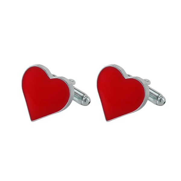 Runda Flerfärgade Strass Manschettknappar Mäns Enkla Manschett Knapp Lyx Smycken För Man Emalj Skjorta Manschettknapp Ärm Tillbehör heart cufflink