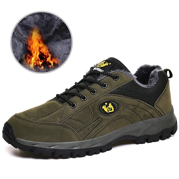 Vinter Män Kvinnor Nya Utomhus Sport Vandring Skor Andas Berg Klättring Skott Trekking Sneakers Classic Casual Stövor fur Army Green 45