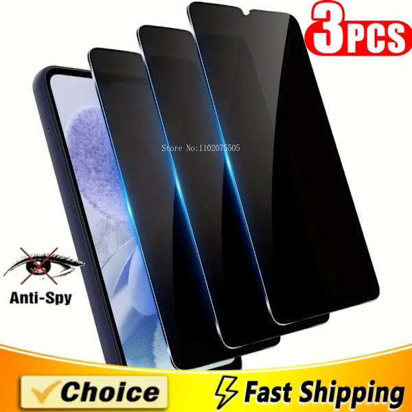 3 kpl näytönsuojaa Samsung A13 A15 A23 A55 A53 A73 5G:lle, Anti-Spy-karkaistu lasi Samsung A25 A24 A34 A70 A22 5G:lle For Galaxy A03 Anti Peeping