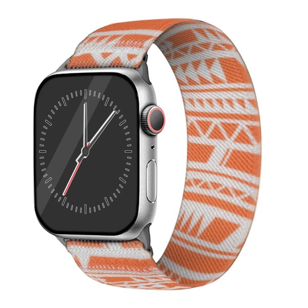 3D-färgutskrifter Enkel ögla rem Elastiskt tyg Nylon Band Solo Loop För Apple Watch Iwatch Band Series 7 3 5 Se 6 8 Ultra1/2 PRINT 09 S