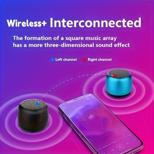 Bärbar musikspelare Mini M1-högtalare Trådlös högtalare med subwoofer, sportljudbox, högtalare för alla smartphones pink