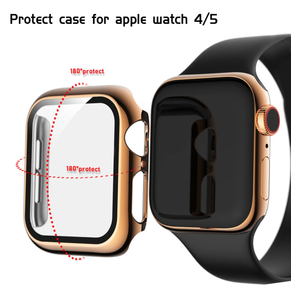 Glas+ case cover för Apple Watch Case Series 8/7 41 mm 45 mm iWatch 321 42 mm 38 mm Apple Watch SE654 44 mm 40 mm case Blue Series 7 8 41MM