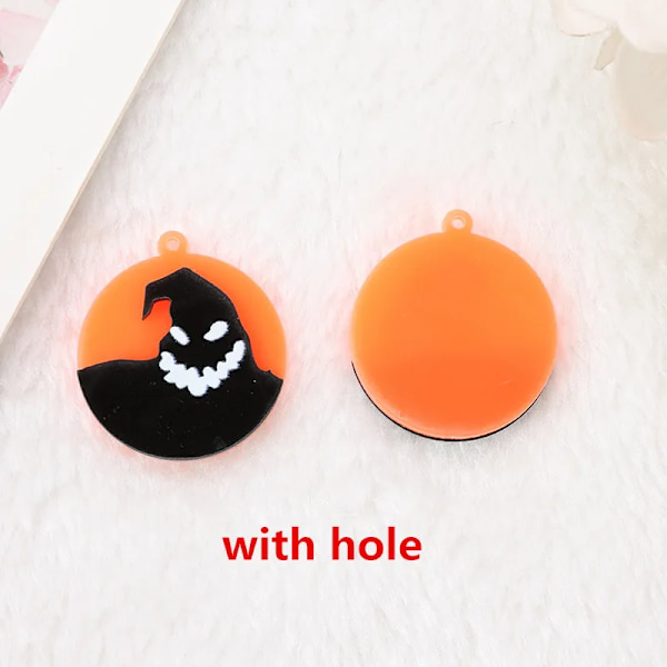 10Pcs /Lot Halloween Charms Akryl Pumpa Slickepop För Nyckelchain Hängande Halsband Diy Göra Orange