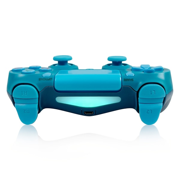 Trådlös Gamepad Dubbelmotor Med Vibration 6 Axis Och LED-ljus För PS4 Blue&Black