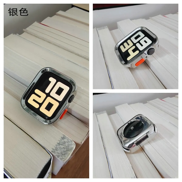 Tvåfärgad mjuk silikon tpu- case för Apple Watch Cover 9 8 7 6 Se 5 4 44 mm 45 mm skydd Iwatch Serie 41 mm 40 mm 49 mm stötfångare B5 40MM