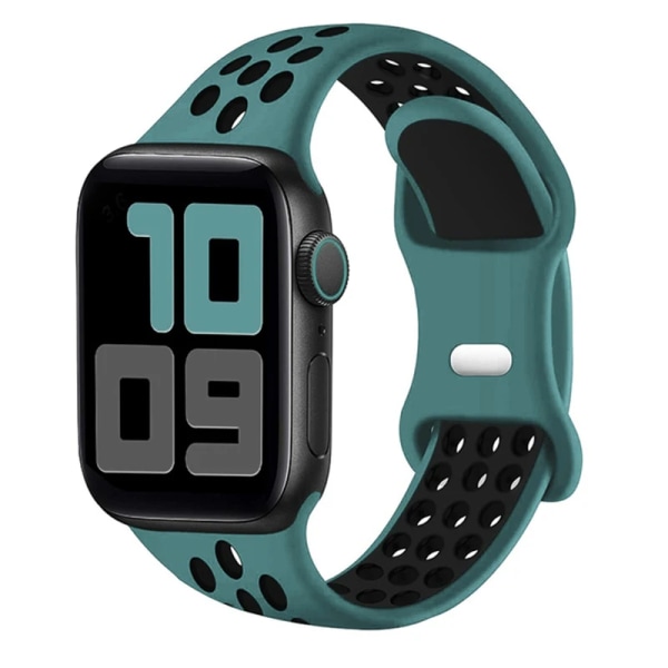 Sportrem för Apple Watch Band 44mm 40mm 42-38-41mm 45mm Air-hole silikonarmband iWatch Series 8/7 6 SE 5 4 3 Ultra 2 49mm Aoha black 12 49mm-42-44-45mm ML