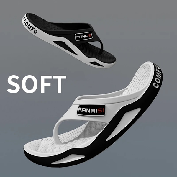 Sommaren Män Flip-Flops Sport Outdoor Mode & Trend Bekväma Beach Sandaler Män Casual Sko Hus Flip Flops Hemskor WHITE 44-45