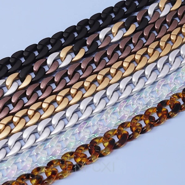 Lnfcxi Retro Akryl Brilleglas Kæde Lanyards Mat Guld Farve Læsebriller Hængende Halskæder Solbriller Kæde Rem S Matte Gold