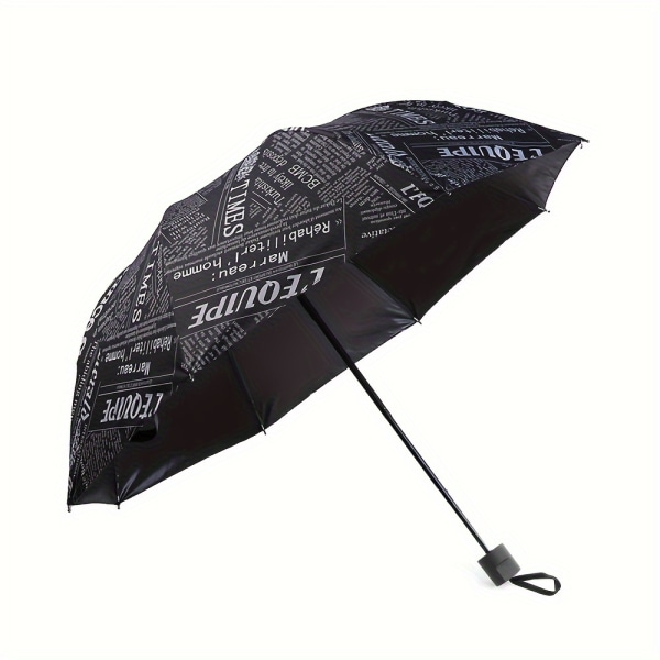 1 st Retro tidningsvikt manuellt eller automatiskt paraply, lätt reseparaply, lämplig för både män och kvinnor