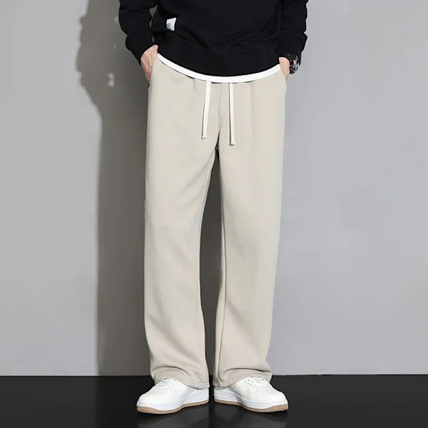 2024 Nya Sweatbyxor Män Baggy Joggers Bredben Byxor Neutral Andas Lös Utomhusbyxor Mode Design Jo. Gångbyxor GRAY 2XL 75-80KG